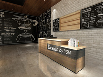 Retro fashion simple cashier coffee restaurant bar clothing store reception front desk bar counter custom logo