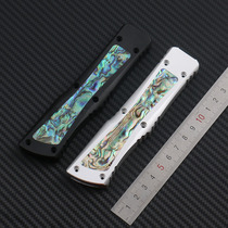  Xiaolong MT micro-technology abalone shell Dalong knife cover 6061-T6 aviation aluminum alloy inlaid with bob handle