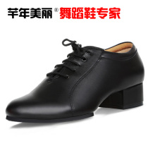 Dance shoes mens leather Latin dance shoes mens national standard mens modern dance shoes teacher shoes soft bottom square social dance shoes
