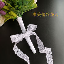 ins Wind beautiful pure white lace ribbon bouquet flower ribbon handmade diy Ribbon gift packaging ribbon