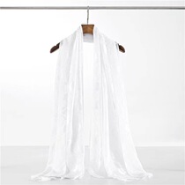 New Muslim pure white spark long veil for the new Muslim to come back with sunscreen shawl for convenient cover