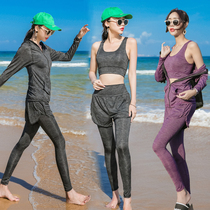 Wetsuit female Korean split long sleeve sunscreen bathing suit Sexy thin plus size quick-drying trousers Snorkeling jellyfish suit