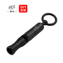 North Wolf outdoor survival whistle titanium alloy necklace mountaineering distress equipment childrens treble whistle black 0614