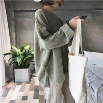 2021 large code pregnant woman Spring and autumn clothes Korean version Fashion loose jacket Damp Mother with Slim Pure Color Beat sole