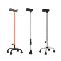 P elderly crutches disabled four-angle crutches stainless steel thickened crutches for the elderly adjustable lightweight non-slip cane