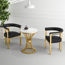 Simple and light luxury modern dining chair sales office department hotel negotiation one table and two chairs reception negotiation table and chair combination