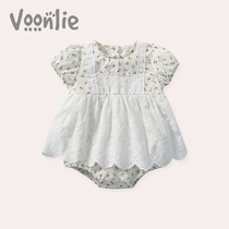 Fan Hunting Baby Summer Clothes Newborns Clothes Women Conjoined Clothes Summer Thinness Full Moon Princess Bag Farting Khaclothes