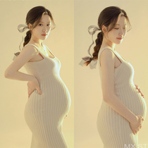 Pregnant Woman Photo Clothing Nude Color Bag Body Display Slim Private Room Art Photo Conjoined Swimsuit Pregnant Woman Photography Clothing