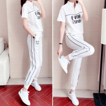 Sports Suit Women Summer 2022 New Fashion Foreign Temperament White Casual Conspicuic Clothing Two Sets Spring Autumn