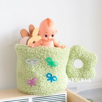 Cute flower storage barrel desktop daily skin care products toy finishing small object storage bag storage bag storage childrens room