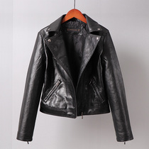  Tide brand 2021 autumn and winter new short slim wild retro leather jacket women high waist fashion jacket top women