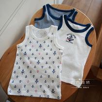 3 pieces of Songyou West Matsuya Childrens Boy Baby Cotton Hurdle Vest Underwear Thin Knitted Japanese