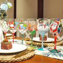 Hengfeng original wine glass artificial hand-painted cup crystal wine glass goblet decoration Christmas gift