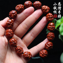Sunan Workers Olive Nuclear Carvings Pure Hand Engraving Small Seeds Red Iron Nuclear Evil Monk Buddha Olive Hu holds a hand string of men and women