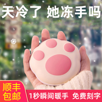 Hand warmer Rechargeable warm baby hot water bottle girl explosion-proof cute plush electric heating treasure portable winter hand warmer artifact