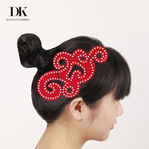  Dan Kai Latin dance headdress Shiny rhinestone black hair accessories performance competition professional accessories Multi-color optional headdress