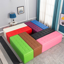 Beauty Hair Shop Rest Area Sofa Cortical Clothing Shop With Seat Long Section Lounge Chairs Barbershop Waiting Sofa