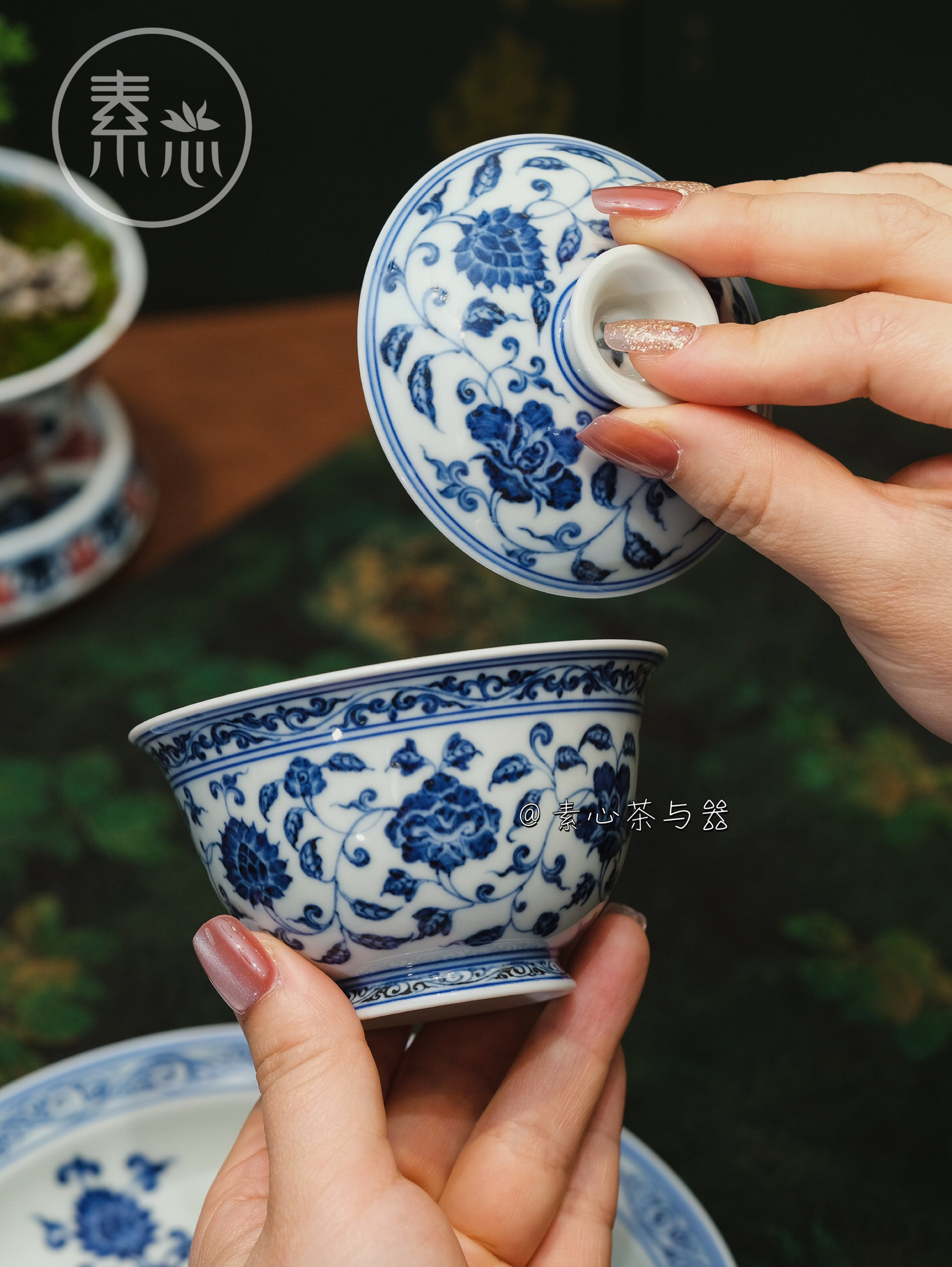 120ml青花缠枝莲盖碗-120ml青花缠枝莲盖碗促销价格、120ml青花缠枝莲