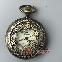 Antique pocket watch double Open mens mechanical watch antique Miscellaneous classical mechanical watch craft ornaments mini old copper watch