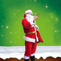 Santa Claus clothing male adult female full set plus size New golden velvet costume clothes Christmas decoration