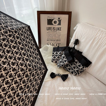 haru superior sense old flower temperament abstinence department fully automatic folding clear umbrella dual-use umbrella black rubber beach umbrella