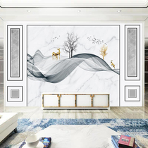  8d modern minimalist bamboo and wood fiber TV background wallboard New Chinese living room bedroom integrated wallboard film and television wall