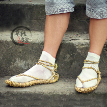 Handmade Japanese straw sandals men and women Summer handmade rattan grass weaving lace-up personality characteristics natural COS