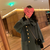 Sandro Moscoloni Hepburn style double-sided cashmere coat women 2021 New retro temperament woolen coat