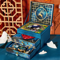 A deer has your high-end gilt gold star diamond big lipstick music gift box Valentines Day makeup gift to your girlfriend