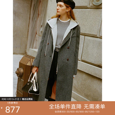 taobao agent Van Si Laman 23FS14157 Urban roaming suit -style positive shoulder coat female winter double wool woolen coat