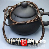 Antiques and antiques Miscellaneous return old Agate Collection of the best three-eyed silver Lotus teacher old celestial beads necklace Fidelity