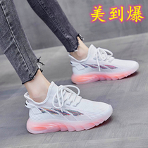 Back Force Little White Shoes Women 2022 Spring Summer Nets Red Coconut Shoes Soft Bottom Breathable Sneakers 100 hitch travel shoes