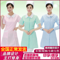 Nightingale nurse clothes Long-sleeved womens winter clothes white coat short-sleeved doctor clothes Slim-fit pharmacy beautician overalls