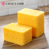 Jieliya wood pulp sponge scrub cotton natural cleaning artifact decontamination not easy to dip oil brush Bowl magic wipe