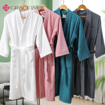 Jielia bathrobe men and women cotton robe cotton towel absorbent quick-drying hotel thick couple bathrobe