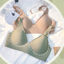 Sin muscle latex seamless underwear female summer thin no steel ring comfortable small chest gathering adjustment type receiver bra