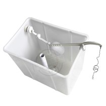 Public toilet high water tank groove type squatting toilet squat pit automatic hand pull flush water tank old cable high water tank