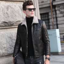 New Haining leather leather clothing mens goatskin fur one-piece mink coat mens mink liner short jacket