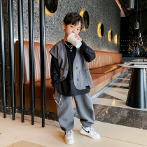 Childrens clothing boy Spring clothing suit 2022 new spring Ocean Gas CUHK Childrens spring and autumn suits handsome clothes Chauffo