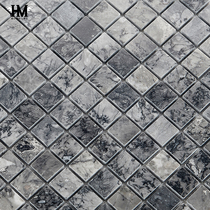  Natural marble mosaic tiles Bathroom bathroom floor tiles Gray Nordic modern light luxury background wall stickers
