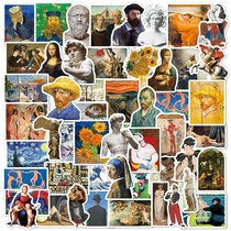 52 artistic oil painting stickers Van Gogh Western Renaissance Mobile phone charging treasure iPad tablet decoration