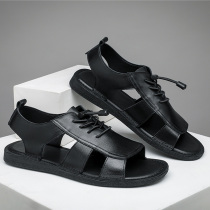 Hong Kong Tide Cards Non-slip Outside Wearing Genuine Leather Sandals Men 2022 Summer New Korean version Leisure slippers Rome Beach Shoe