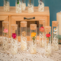 Glass test tube dried flower real flower rose Golden Everlasting Flower wishing bottle full Sky star Teachers Day gift decoration ornaments