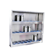 Wall-mounted stainless steel 304 water cup holder workshop worker water cup storage box multi-layer tea cup storage shelf