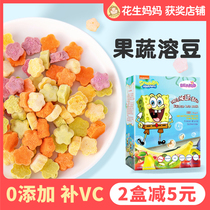 SpongeBob fruit sugar dissolved beans Infants and children 6 months no added dissolved beans 1 year old childrens snacks No 8 months