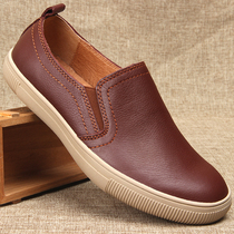 Foreign Trade 2022 New Mens Shoes Men Trends Sloth Shoes Genuine Leather Men Leather Shoes Casual Shoes Mens Foot Lefu Shoes