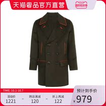 DAVID NAMAN army green wool double-breasted long coat male handsome Joker