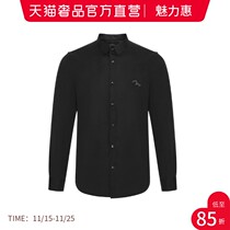 DAVIDNAMAN splicing design beautiful upper body work mens long sleeve shirt