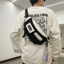 Chest bag Mens sports Purse Strings and Japanese Tide Cards Personality Students Small Satchel Bags Mens Backpack Leisure Skew Satchel