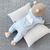  Baby one-piece autumn suit mens three-month baby clothes cute super cute female spring and autumn pure cotton thin autumn